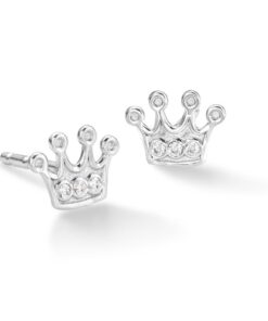 Bông tai bạc Fautiel Little Crown